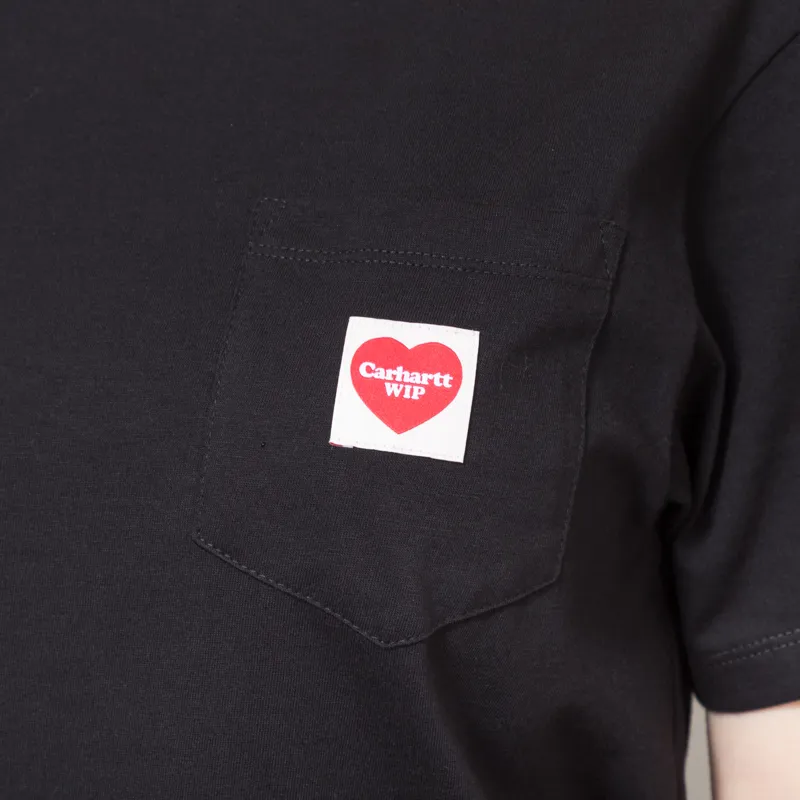 Carhartt WIP Womens Pocket Heart T Shirt Ash Heather Red-6