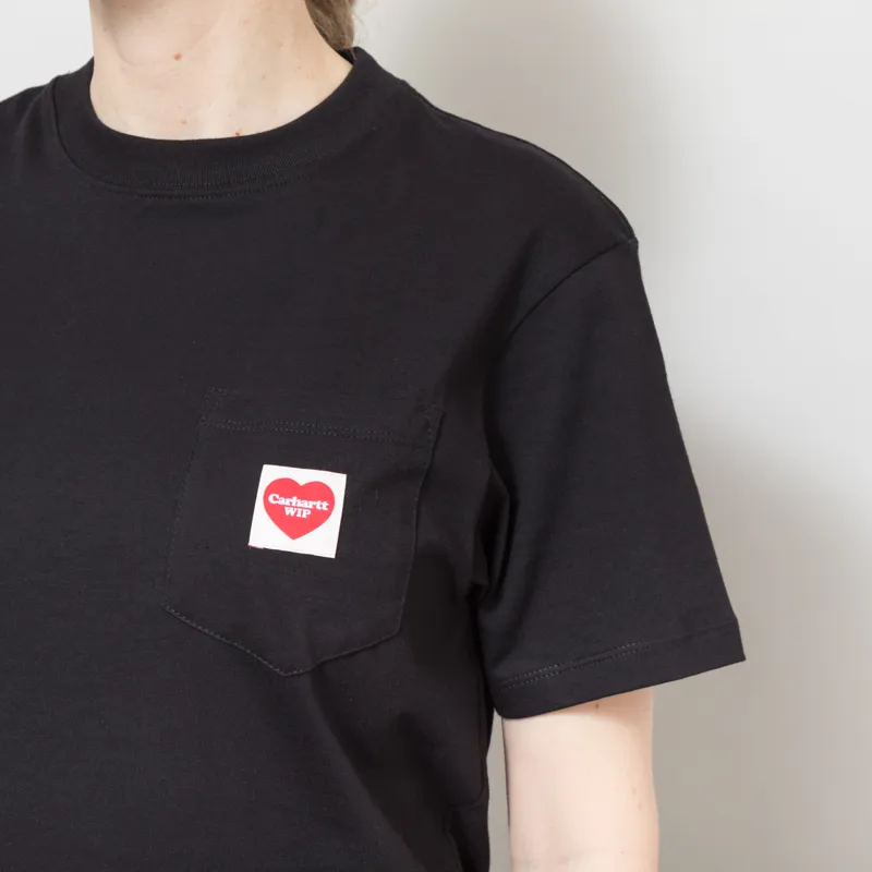 Carhartt WIP Womens Pocket Heart T Shirt Ash Heather Red-5