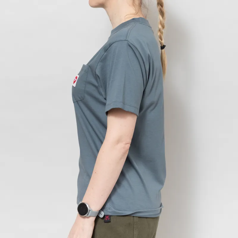 Carhartt WIP Womens Pocket Heart T Shirt Cozy Blue Red-2