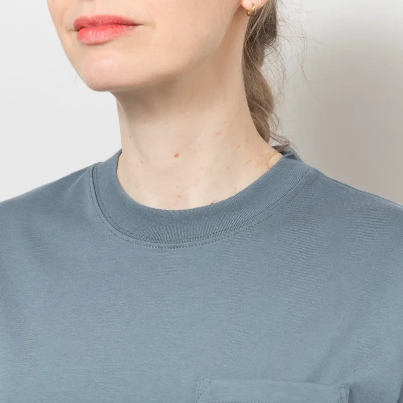 Carhartt WIP Womens Pocket Heart T Shirt Cozy Blue Red-7