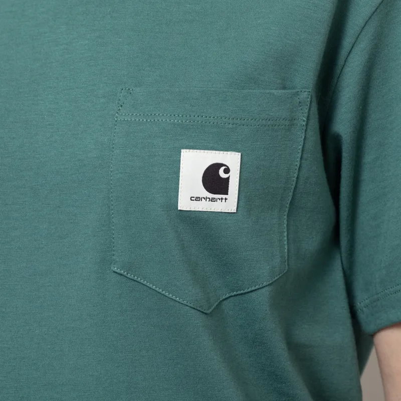 Carhartt WIP Womens Pocket T Shirt Silver Pine-6
