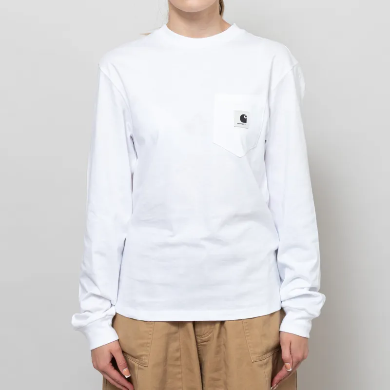 Carhartt WIP Womens Long Sleeve Pocket T Shirt White