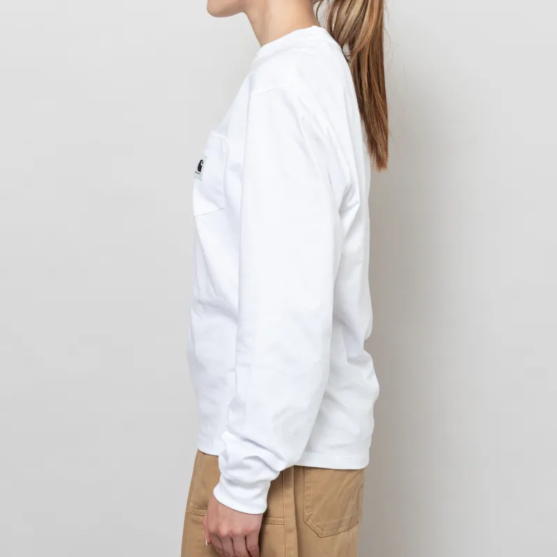 Carhartt WIP Womens Long Sleeve Pocket T Shirt White-2
