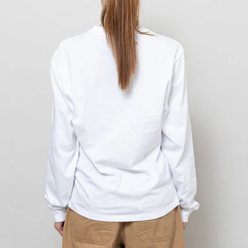 Carhartt WIP Womens Long Sleeve Pocket T Shirt White-3