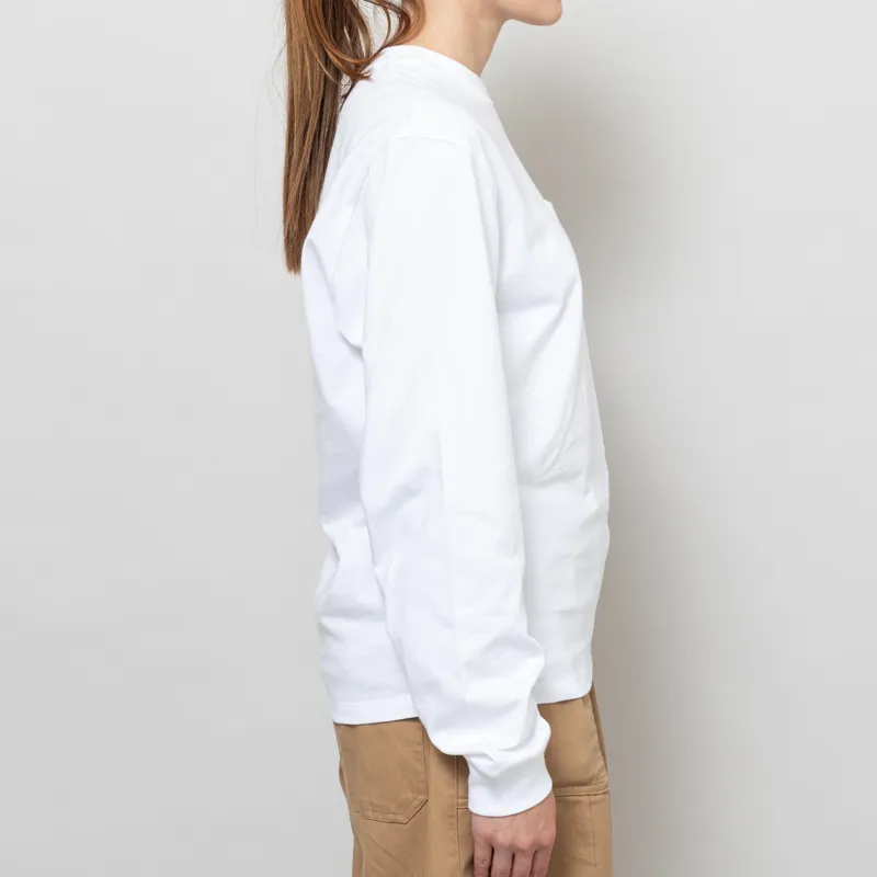 Carhartt WIP Womens Long Sleeve Pocket T Shirt White-4