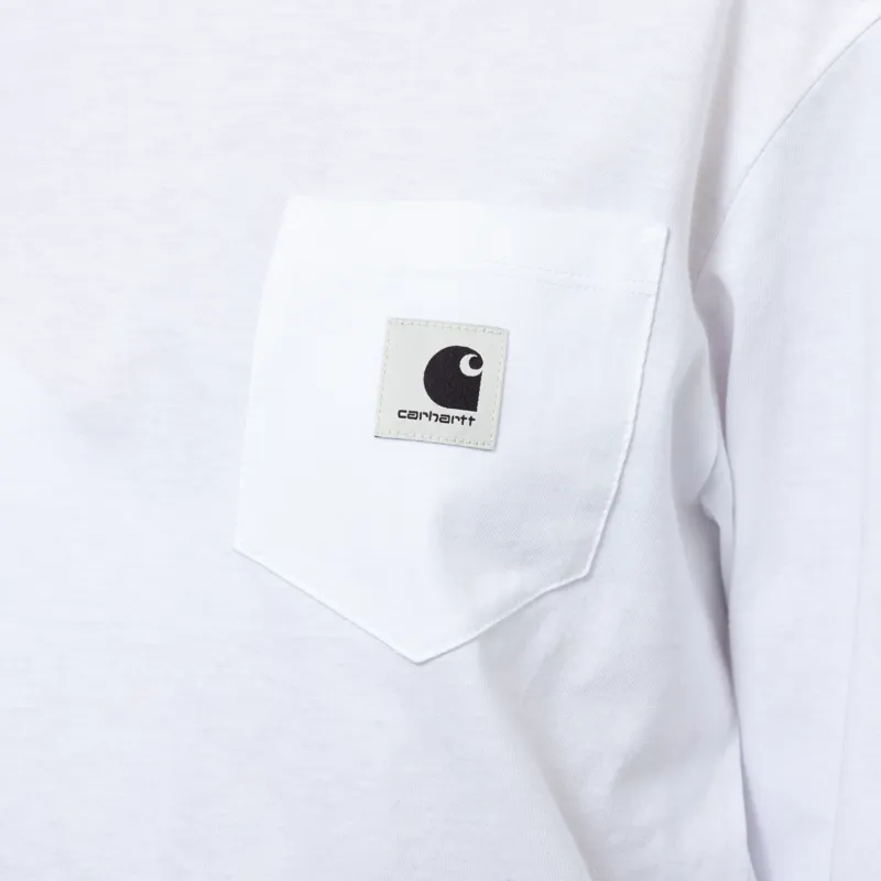 Carhartt WIP Womens Long Sleeve Pocket T Shirt White-6