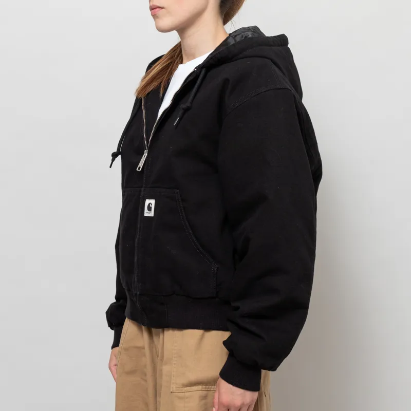 Carhartt WIP Womens OG Active Jacket Black Rinsed-1