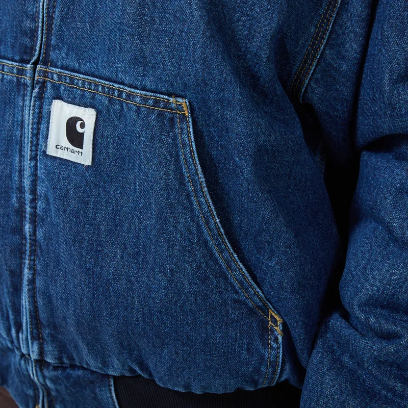 Carhartt WIP Womens OG Active Jacket Blue Stone Washed-8