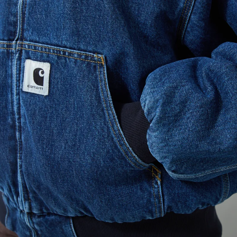 Carhartt WIP Womens OG Active Jacket Blue Stone Washed-9