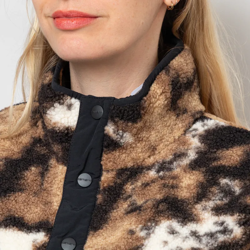 Carhartt WIP Womens Elliot High Neck Liner Wild Dog Jacquard Black-6