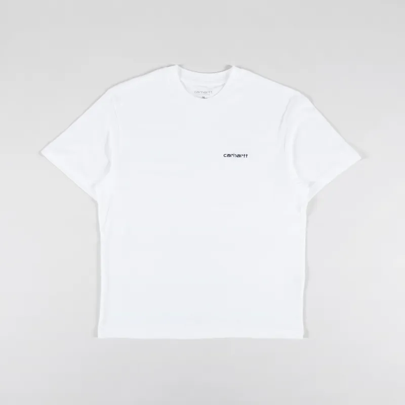 Carhartt WIP Womens Script Embroidery T Shirt White Black-4