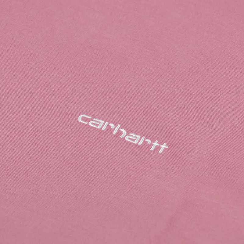 Carhartt WIP Womens Script Embroidery T Shirt Dusty Rose Moonbeam-6