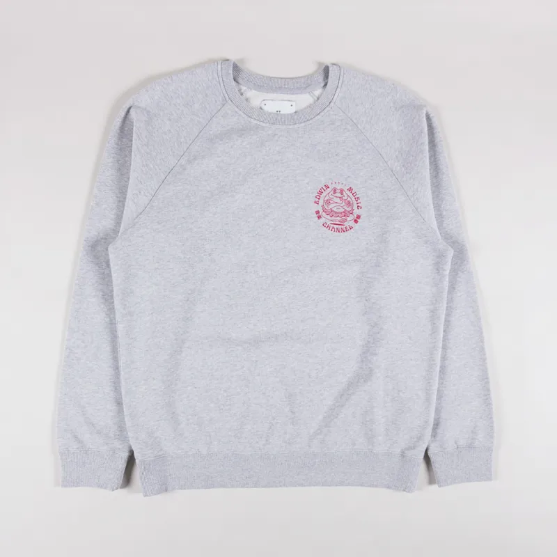 Edwin Music Channel Sweat Grey Marl-1