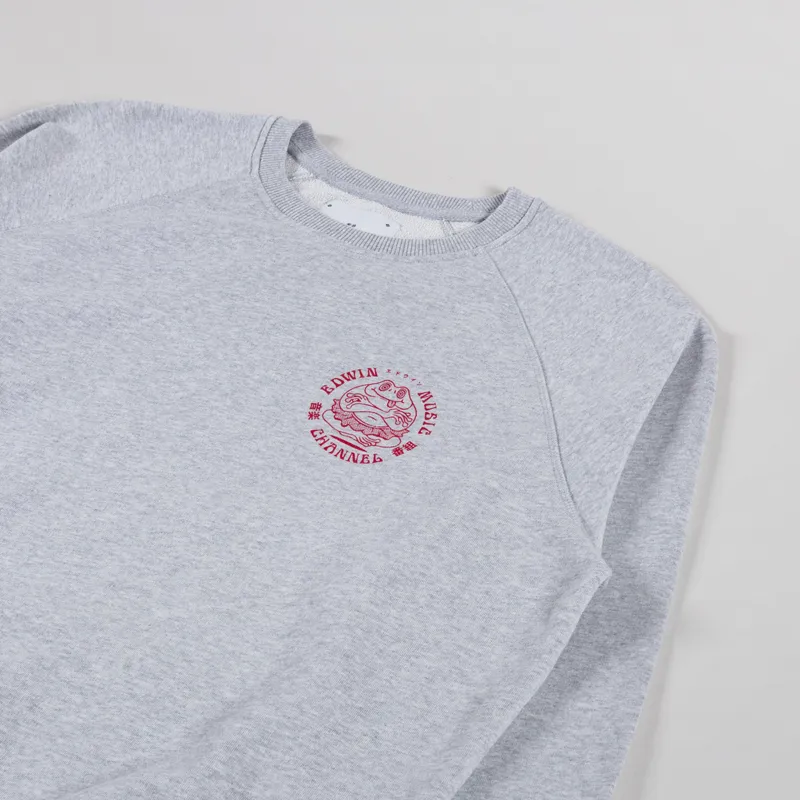 Edwin Music Channel Sweat Grey Marl-3