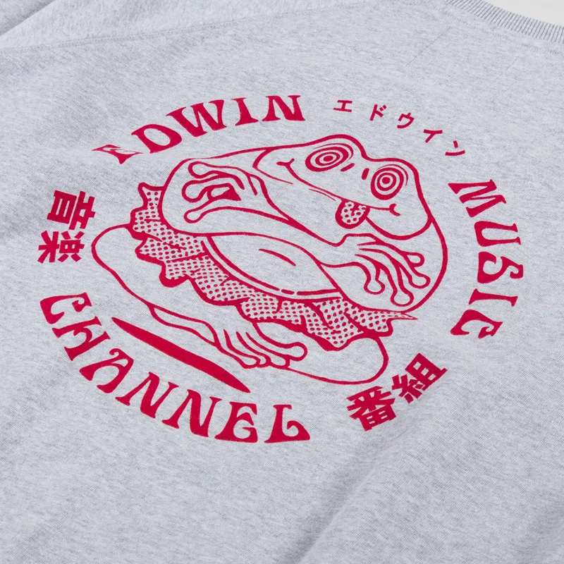 Edwin Music Channel Sweat Grey Marl-4