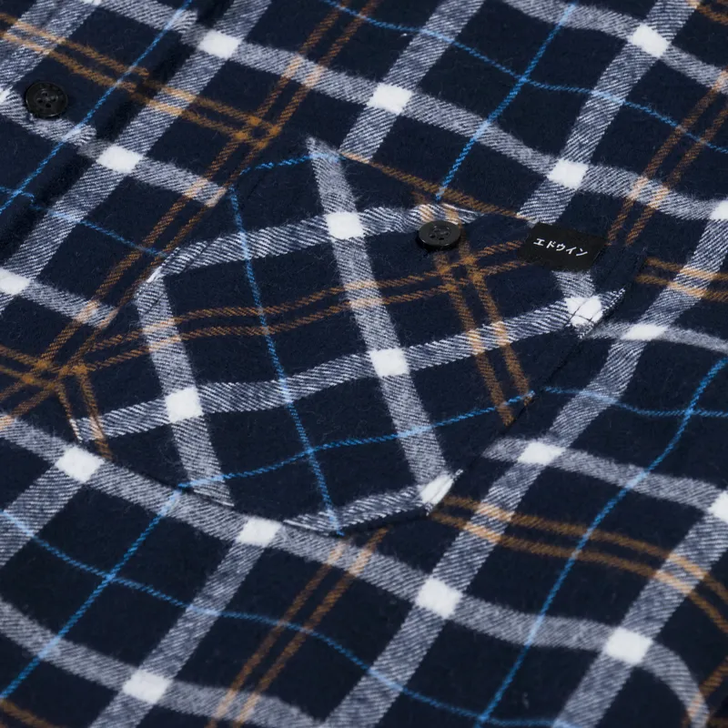 Edwin Labour Shirt Navy Blue-4