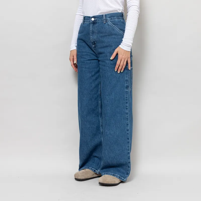 Carhartt WIP Womens Jens Pants Blue Heavy Stonewashed-1