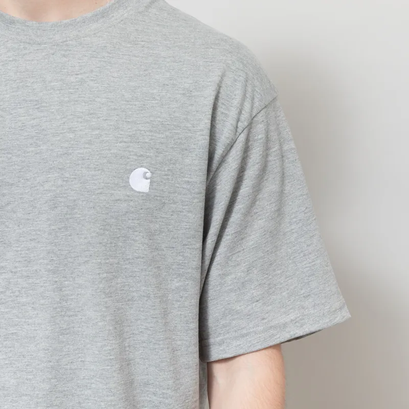 Carhartt WIP Madison T Shirt Grey Heather White-3