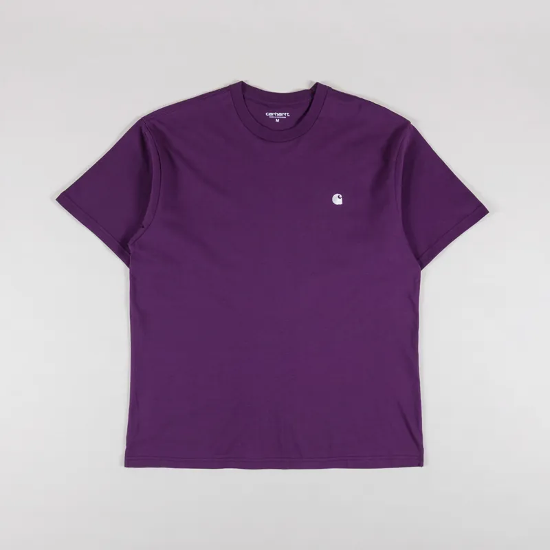 Carhartt WIP Madison T Shirt Huckleberry White