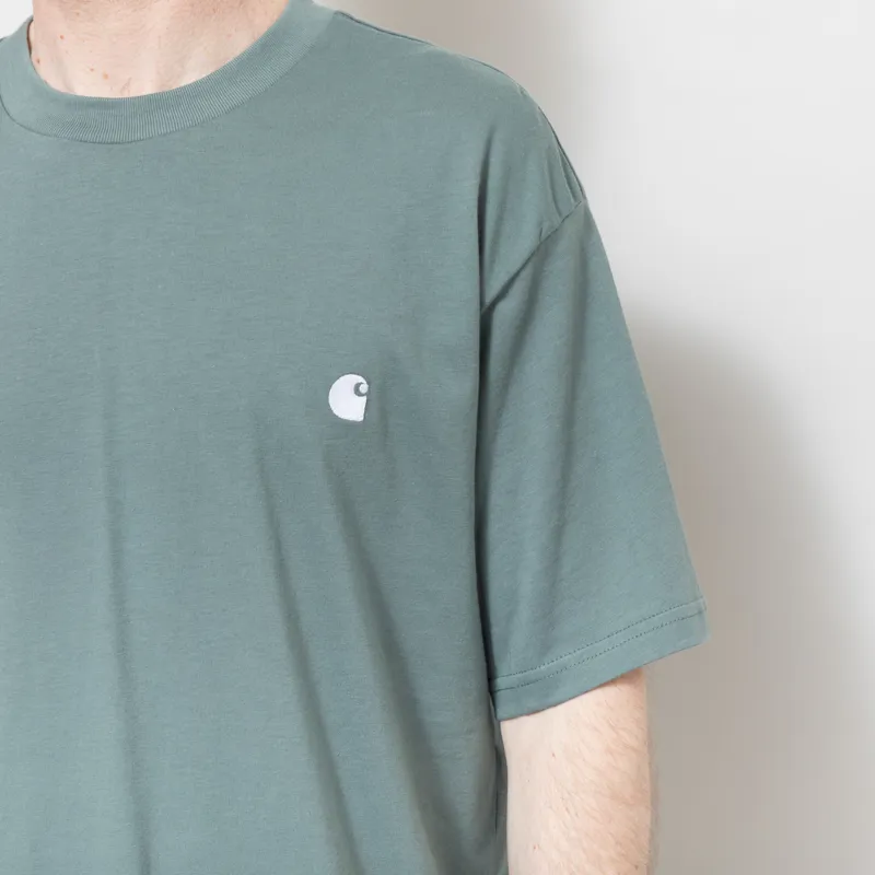 Carhartt WIP Madison T Shirt Velvet Green White-6