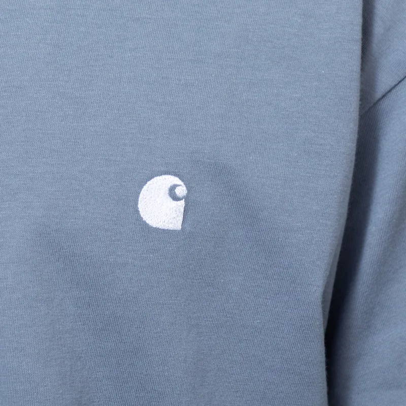 Carhartt WIP Madison T Shirt Shady Blue White-4
