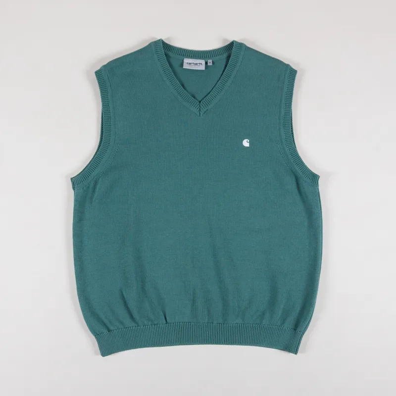 Carhartt WIP Madison Vest Sweater Silver Pine White