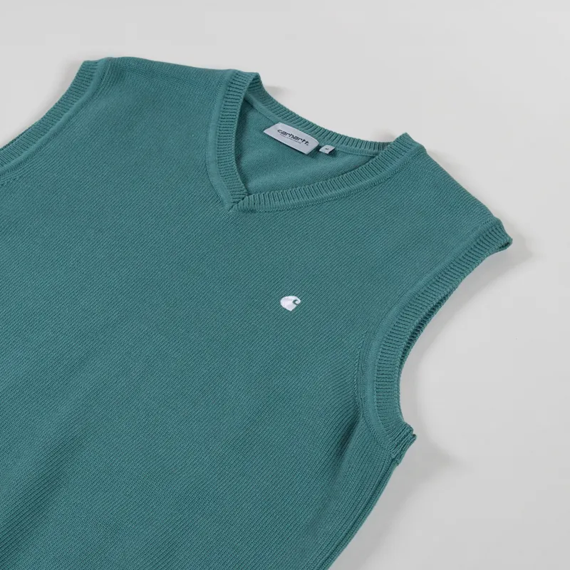 Carhartt WIP Madison Vest Sweater Silver Pine White-2