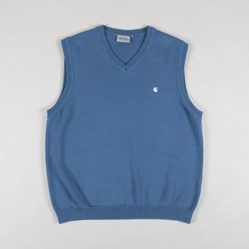 Carhartt WIP Madison Vest Sweater Icy Water White