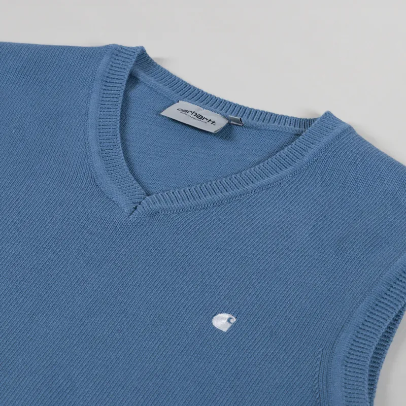 Carhartt WIP Madison Vest Sweater Icy Water White-4