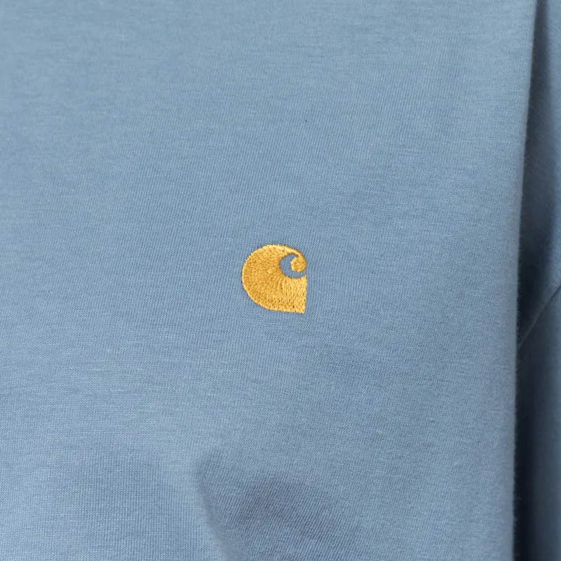 Carhartt WIP Womens Chase T Shirt Shady Blue Gold-5