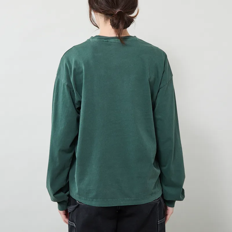 Carhartt WIP Womens Long Sleeve Nelson T Shirt Dark Scarab Garment Dyed-2