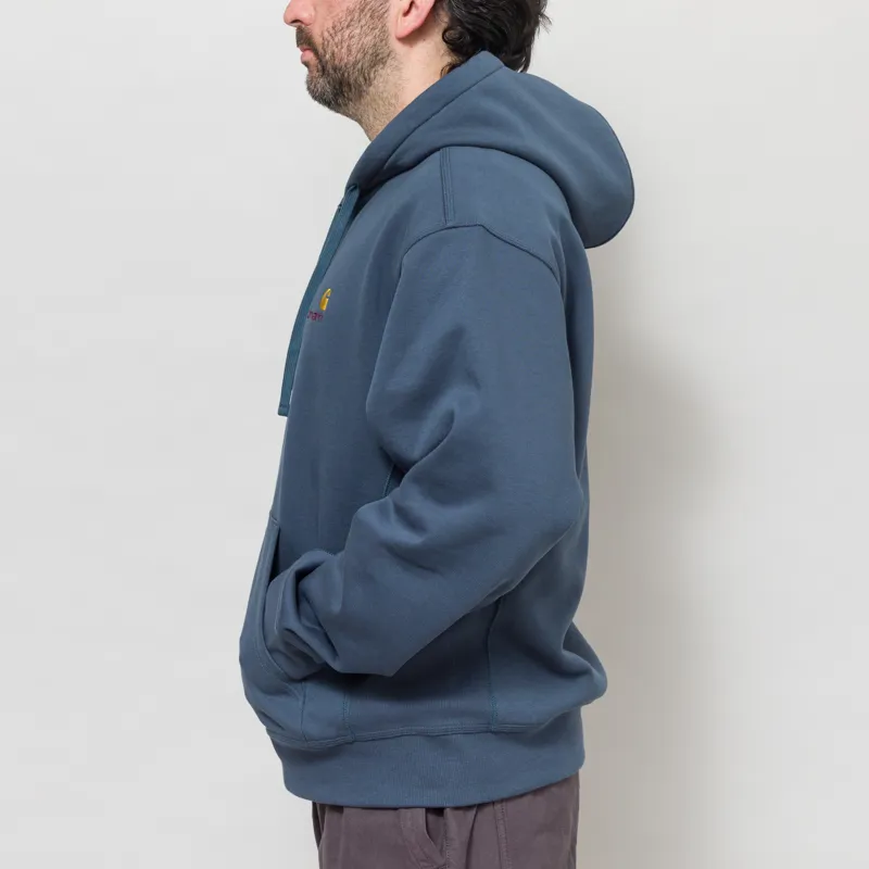 Carhartt WIP Hooded American Script Jacket Office Blue-3