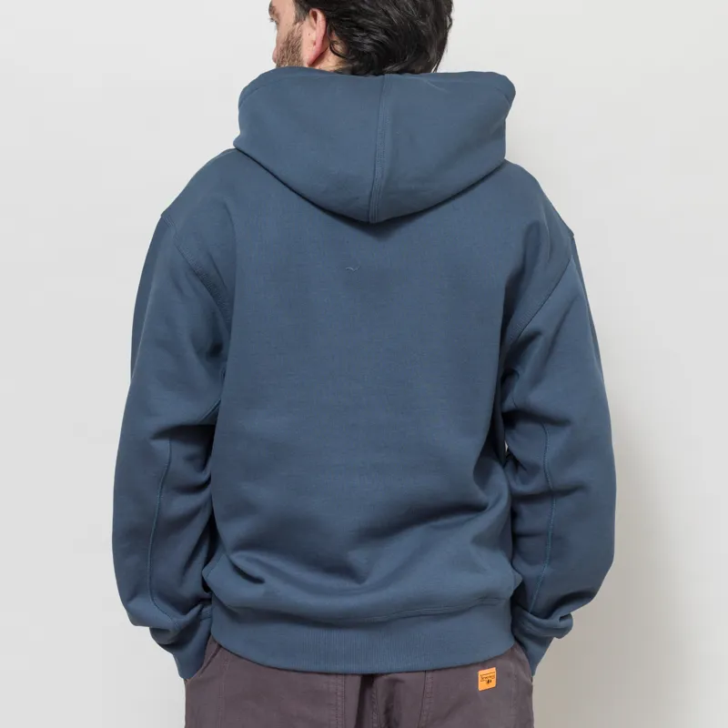Carhartt WIP Hooded American Script Jacket Office Blue-4