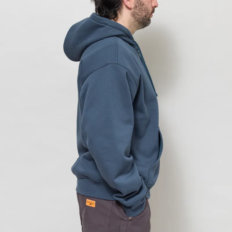 Carhartt WIP Hooded American Script Jacket Office Blue-5