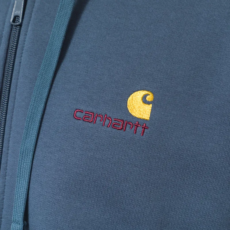Carhartt WIP Hooded American Script Jacket Office Blue-7