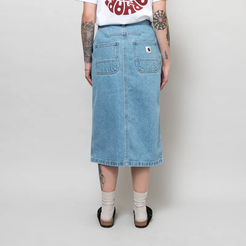 Carhartt WIP Womens Colby Skirt Blue Stone Bleached-3