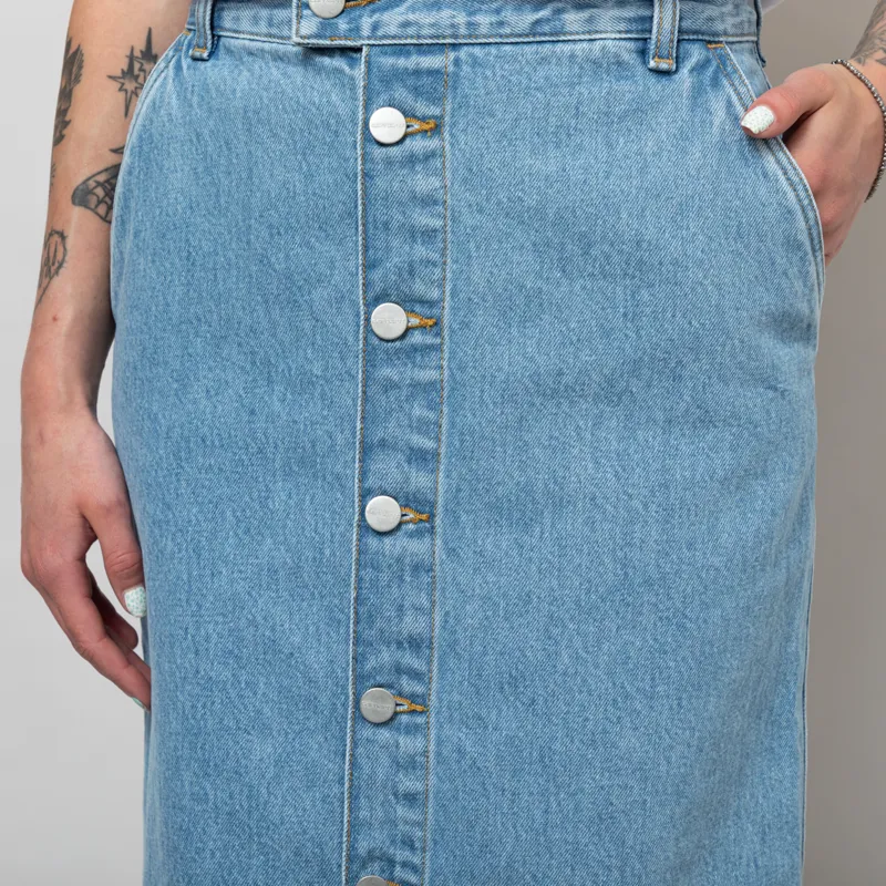 Carhartt WIP Womens Colby Skirt Blue Stone Bleached-5