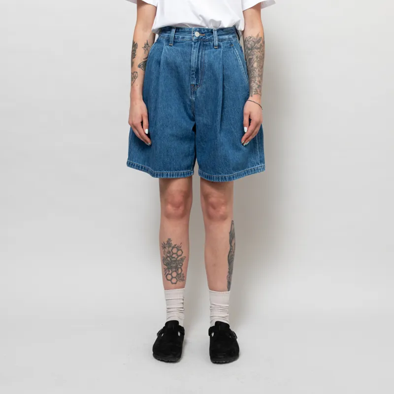 Carhartt WIP Womens Alta Shorts Blue Stone Washed