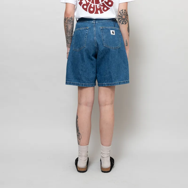 Carhartt WIP Womens Alta Shorts Blue Stone Washed-3