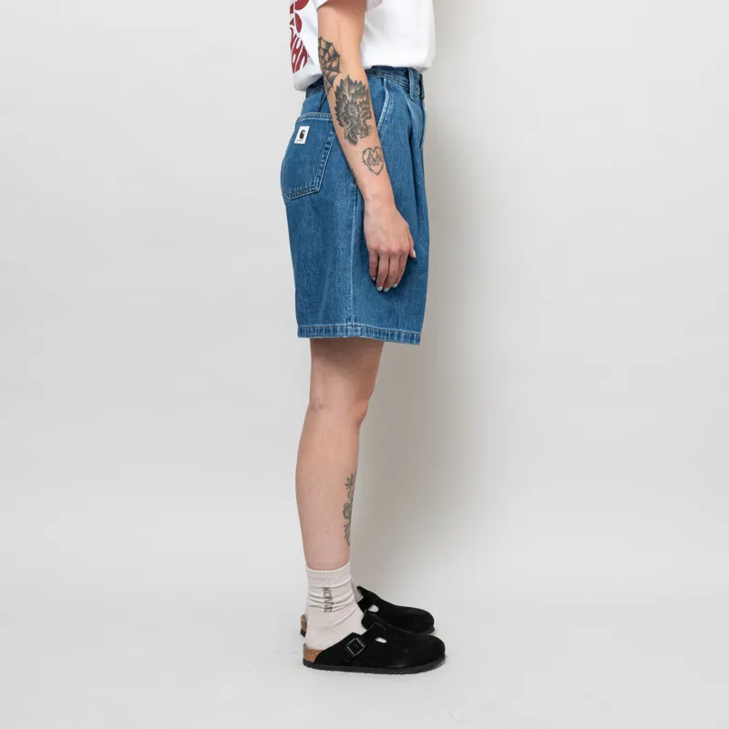 Carhartt WIP Womens Alta Shorts Blue Stone Washed-4