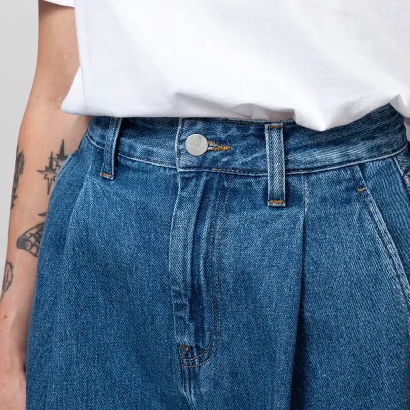 Carhartt WIP Womens Alta Shorts Blue Stone Washed-5