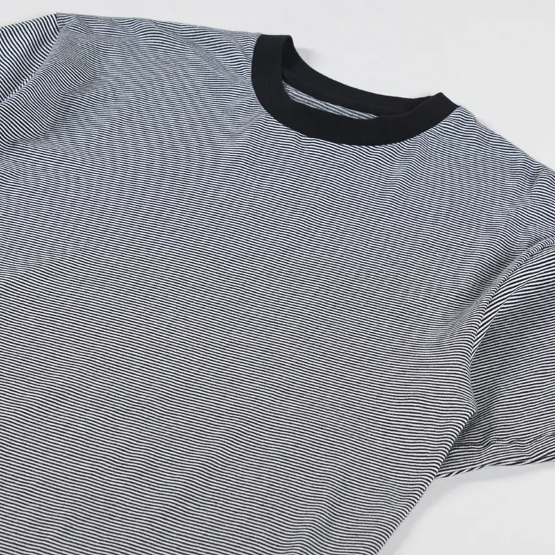 Edwin Adam Stripe T Shirt Black White-1