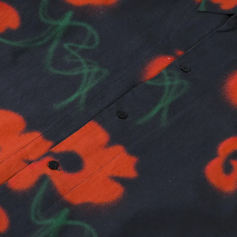 Edwin Garden Society Shirt Red Black-4