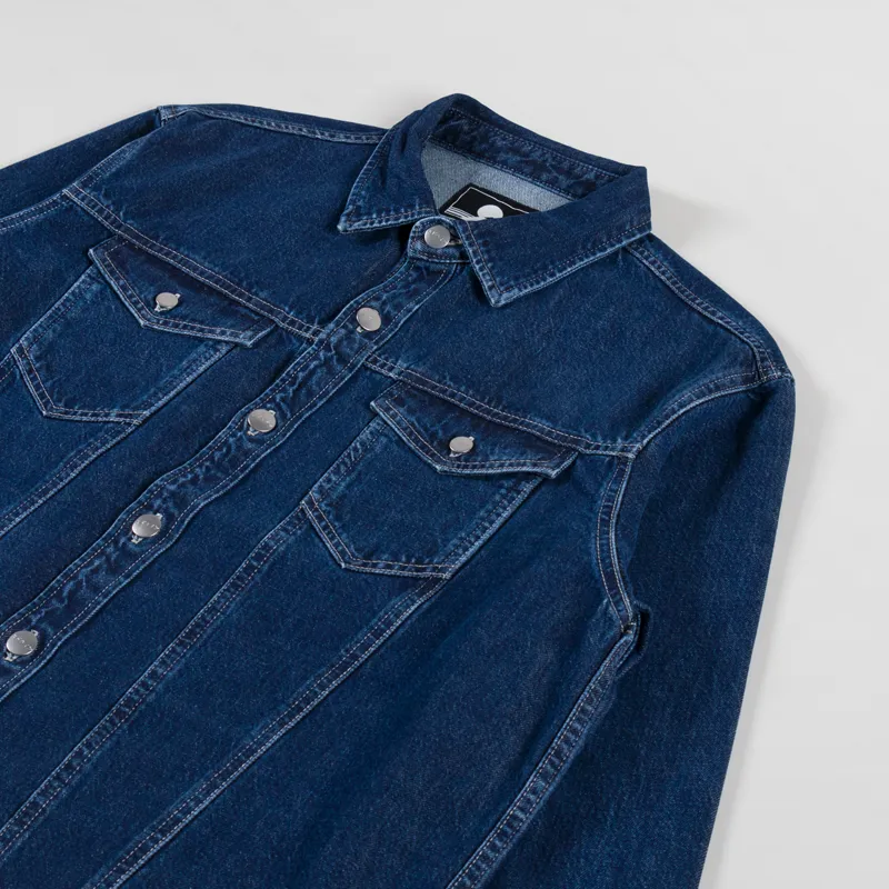 Edwin Trucker Overshirt Blue Marble Wash-2