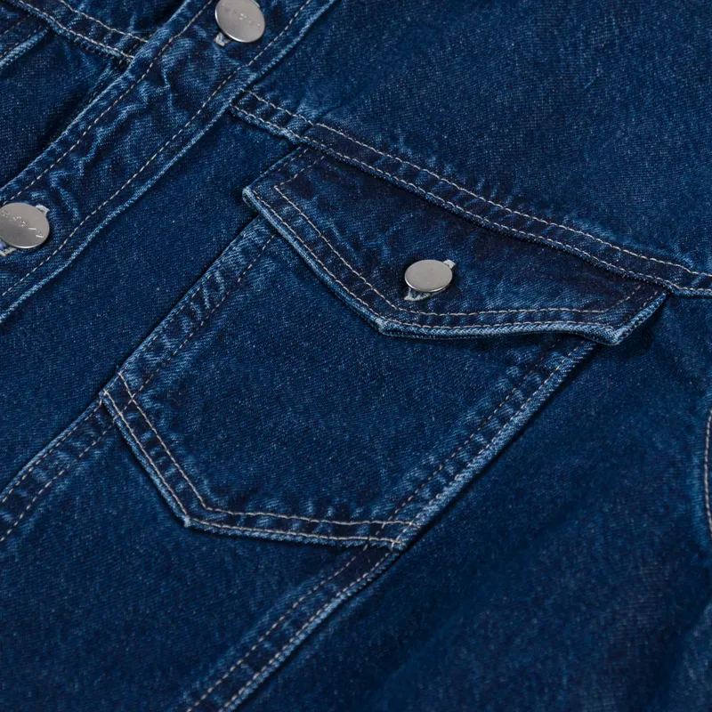 Edwin Trucker Overshirt Blue Marble Wash-6