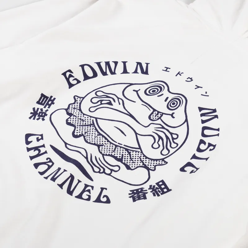 Edwin Music Channel Hoodie Sweat Whisper White-4