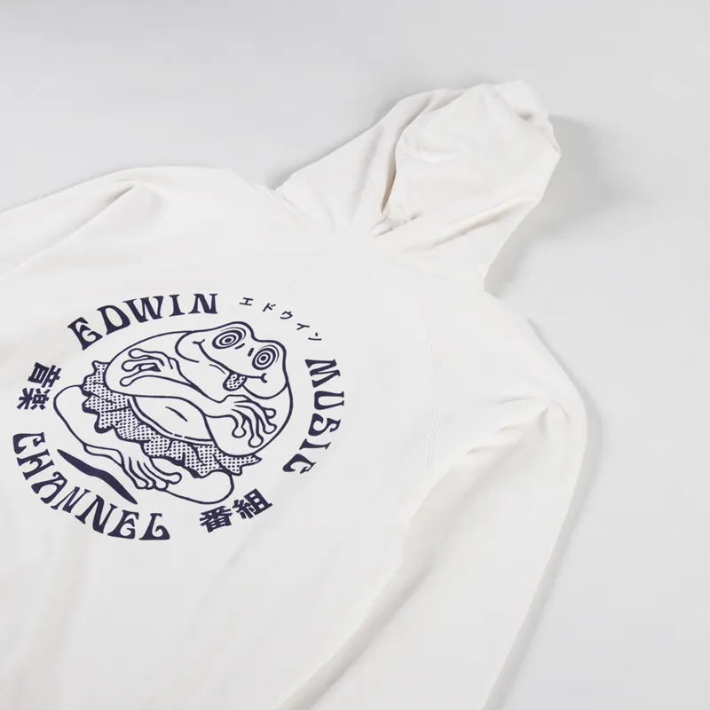 Edwin Music Channel Hoodie Sweat Whisper White-2