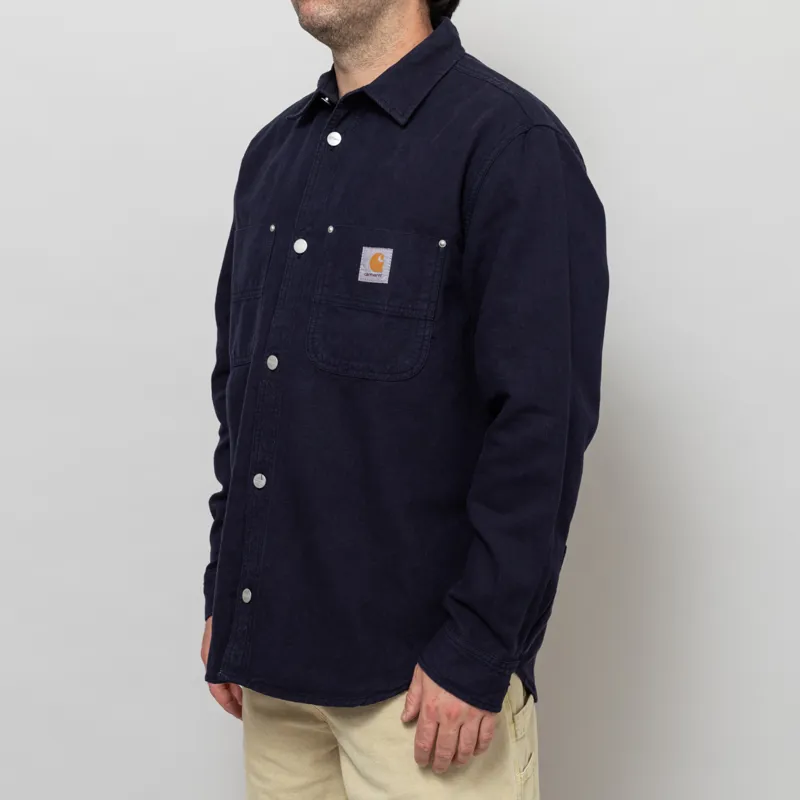 Carhartt WIP Walter Shirt Jac Dark Navy Garment Dyed-1