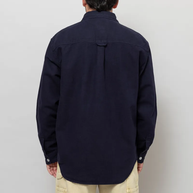 Carhartt WIP Walter Shirt Jac Dark Navy Garment Dyed-3