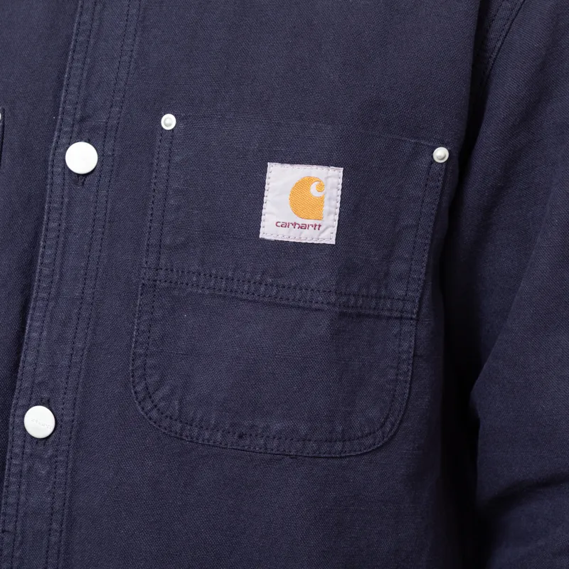 Carhartt WIP Walter Shirt Jac Dark Navy Garment Dyed-7